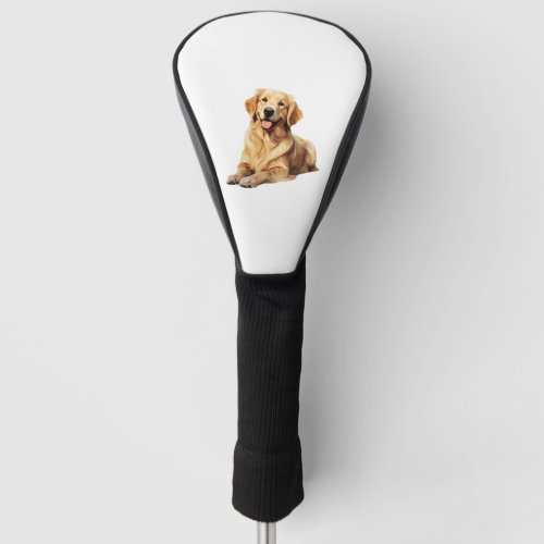 Friendly Golden Retriever Smile _ Loyal Dog Portra Golf Head Cover