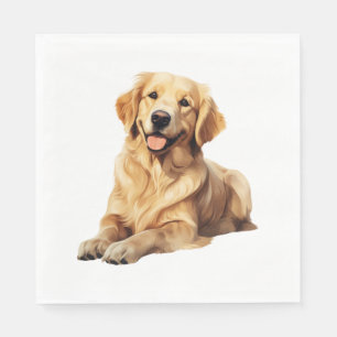 Friendly Golden Retriever Smile - Loyal Dog Portra Napkins