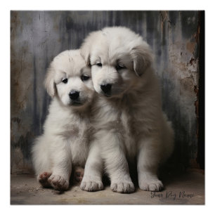 Friendly Great Pyrenees Puppy Dogs  004 - Raimon P Poster