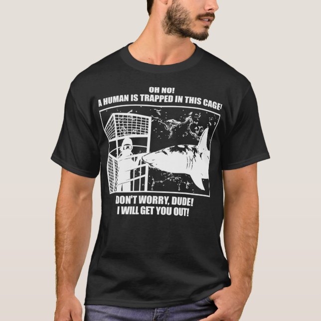 Friendly Great White Shark Cage Diving  T-Shirt (Front)