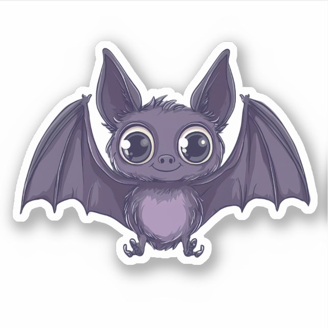 Friendly Halloween Bat Sticker (Front)