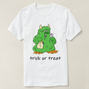 Friendly Halloween Trick Or Treat Green Monster T-Shirt