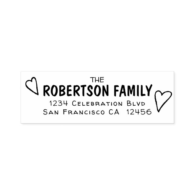 Friendly Happy Casual Family Return Address Self-inking Stamp (Design)