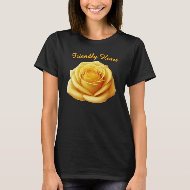 Friendly Heart Yellow Rose T-Shirt (Front)