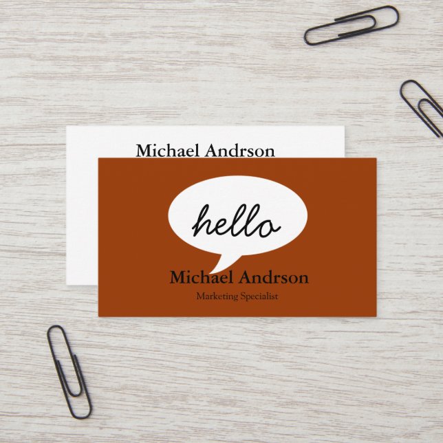 Friendly Hello Business Card (Front/Back In Situ)