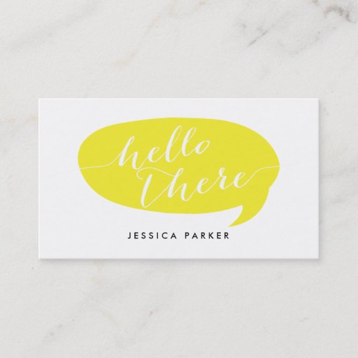 Customizable Friendly Hello Business Cards