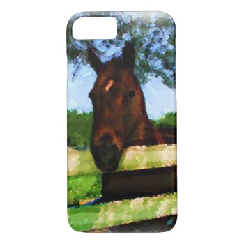 Friendly Horse Over Fence Iphone 8/7 Case by PattiJAdkins at Zazzle