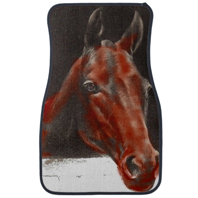 friendly horse print car floor mat (Front)