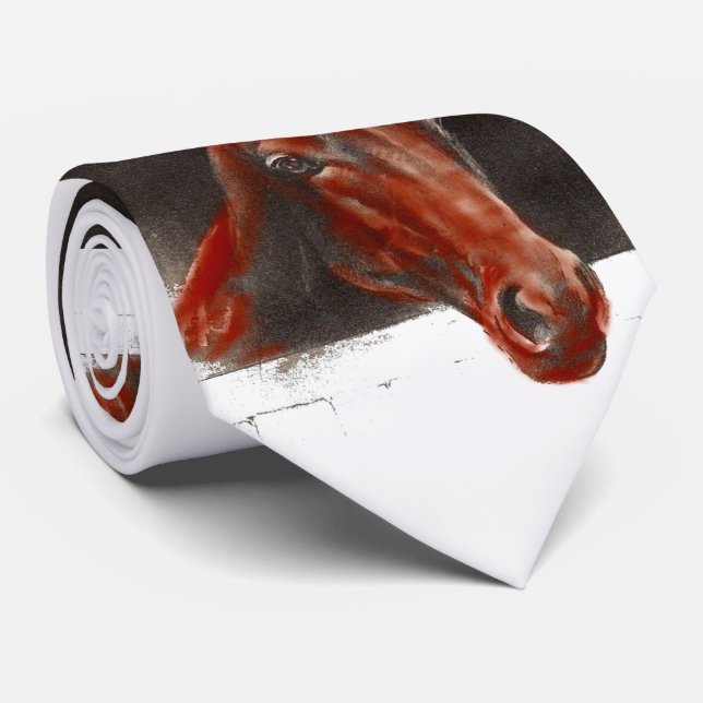 friendly horse print neck tie (Rolled)