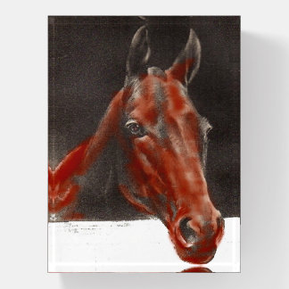 friendly horse print paperweight