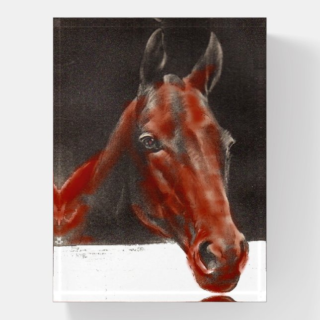 friendly horse print paperweight (Vertical)