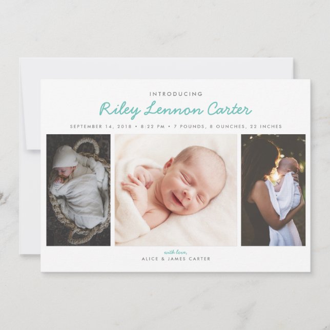 Friendly Introduction Photo Birth Announcement (Front)