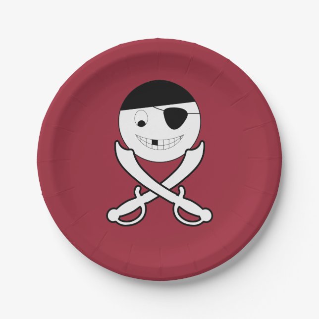 Friendly Jolly Roger Paper Plates (Front)