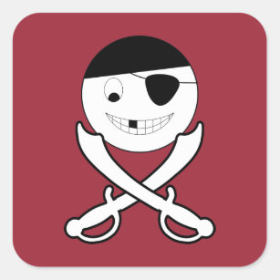 Friendly Jolly Roger Square Sticker