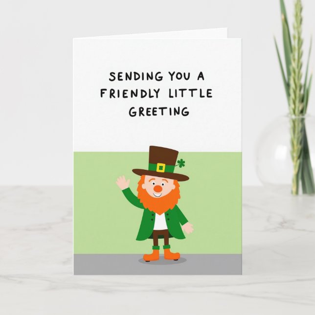 Friendly Leprechaun Greeting Card (Front)