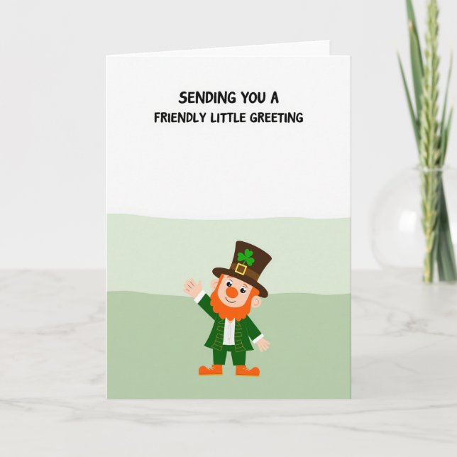 Friendly Leprechaun Wave Card (Front)
