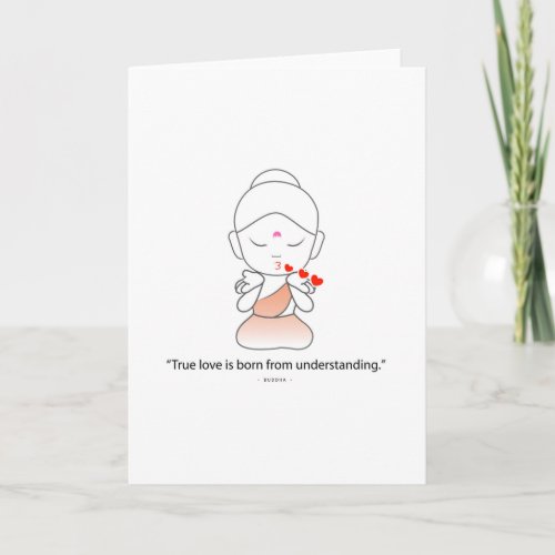 Friendly little Buddha showing love Holiday Card