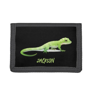 Friendly Lizard With Your Name Trifold Wallet
