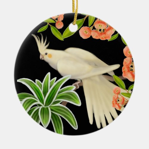 Friendly Lutino Cockatiel Ornament