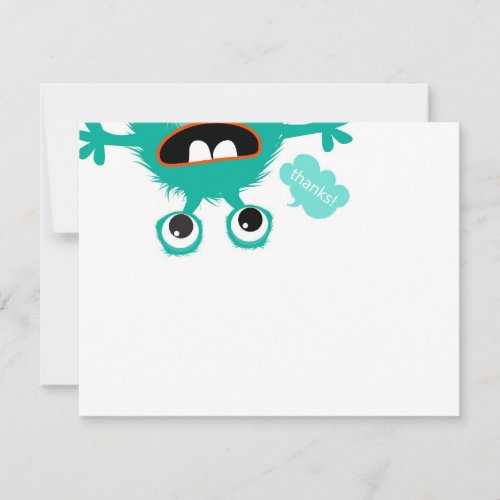 Friendly Monster Thank You Note Card Stationery