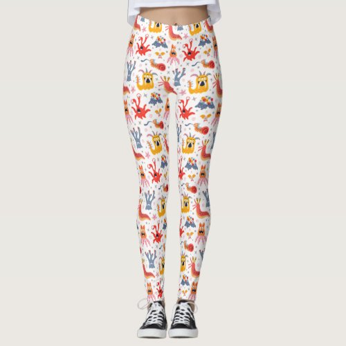 Friendly monsters from outer space  leggings