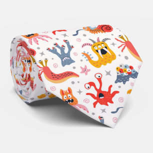 Friendly monsters from outer space  neck tie