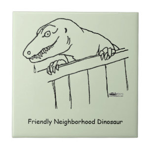 Friendly Neighborhood Dinosaur Ceramic Tile