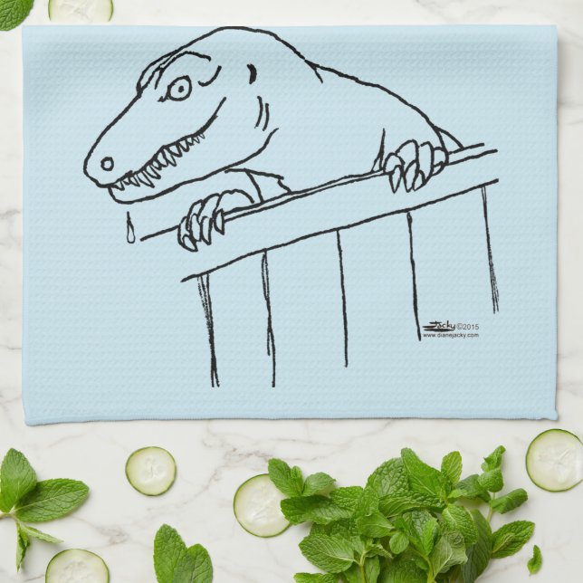 Friendly Neighborhood Dinosaur Kitchen Towel (Folded)