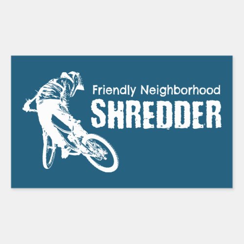 Friendly Neighborhood Shredder Mountain Biking Rectangular Sticker