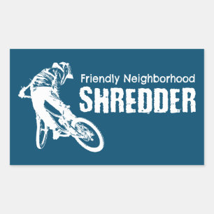 Friendly Neighborhood Shredder Mountain Biking Rectangular Sticker