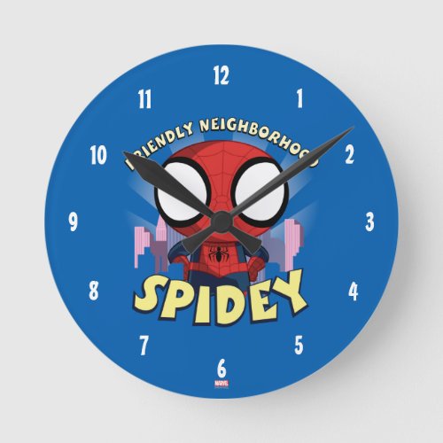 Friendly Neighborhood Spidey Mini Spider_Man Round Clock