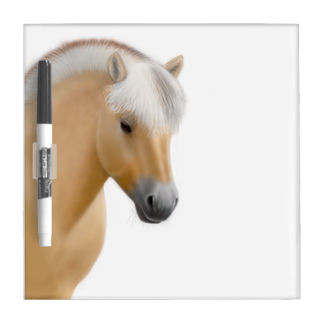 Friendly Norwegian Fjord Horse Dry Erase Board (Front)