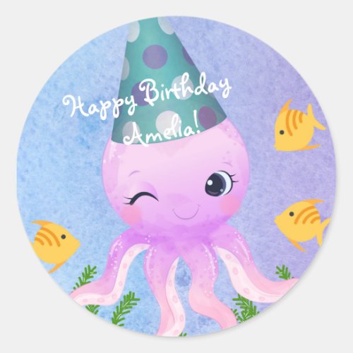 Friendly Octopus Sticker _ Under the Sea birthday
