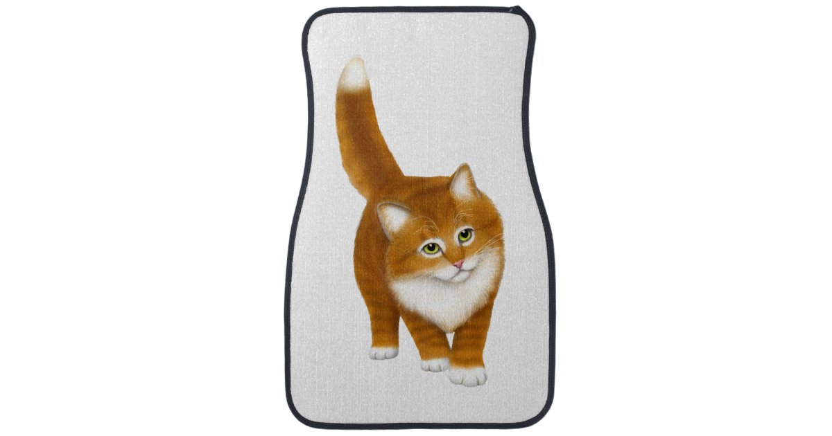 Friendly Orange Tabby Cat Auto Floor Mats Zazzle Com