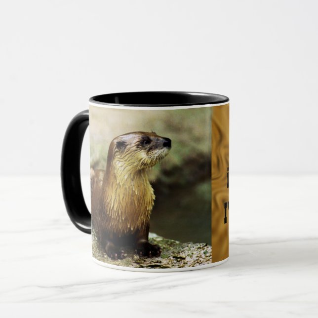 Friendly Otter and Funny Message personalize Mug (Front Left)