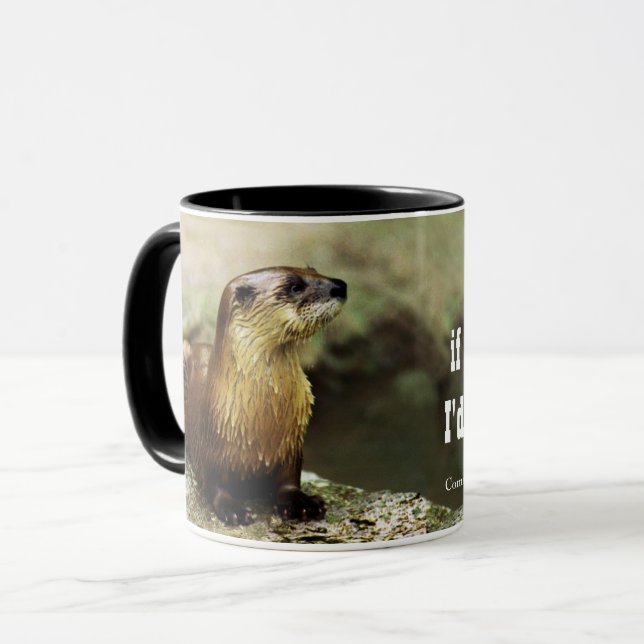 Friendly Otter and Funny Message personalize Mug (Front Left)