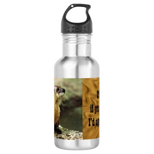 Friendly Otter and Funny Message personalize Stainless Steel Water Bottle