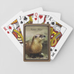 Friendly Otter Photo Personalize With Name Playing Cards at Zazzle