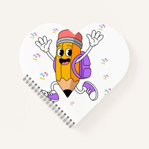 Friendly Pencil Back to School Design.  Notebook