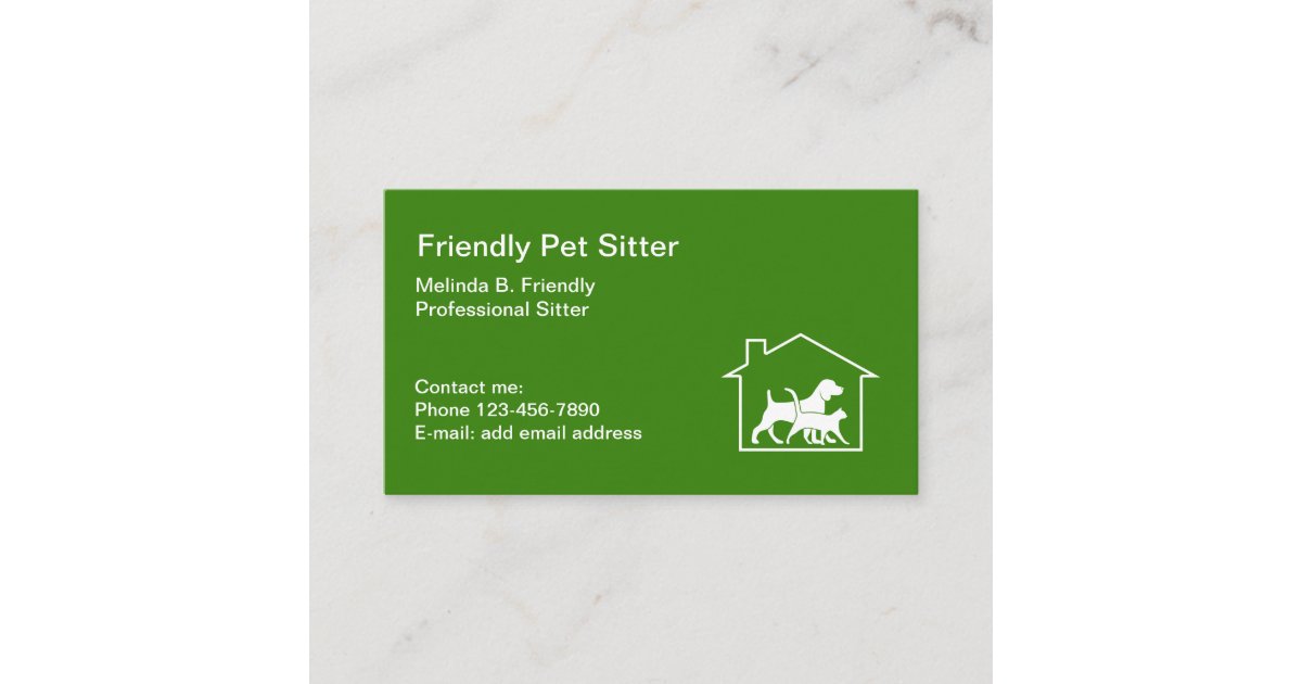 Friendly Pet Sitter Business Card Zazzle