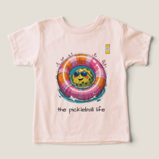 Friendly Pickleball hearts logo with fun character Toddler T-shirt