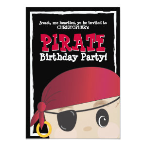 Friendly Pirate Birthday or Halloween Party Card