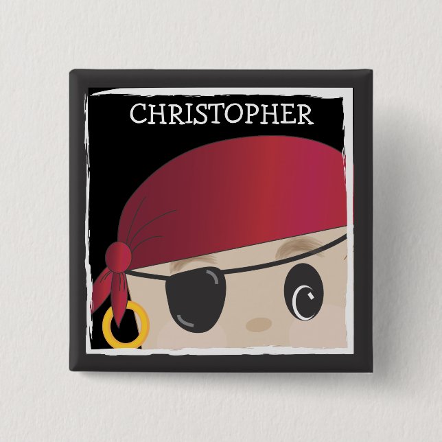 Friendly Pirate Boy Button (Front)