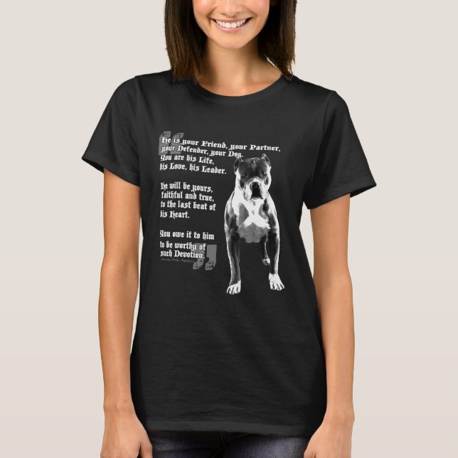 Friendly Pitbull Poem Shirt For Pit Bull Lovers Ne (Front)