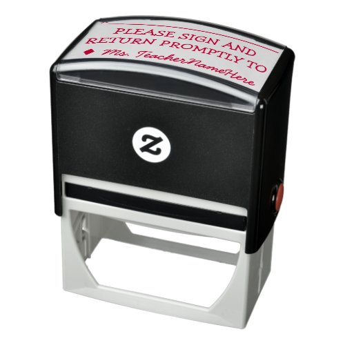 Friendly PLEASE SIGN AND RETURN PROMPTLY TO Self_inking Stamp