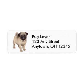 Friendly Pug Dog Label