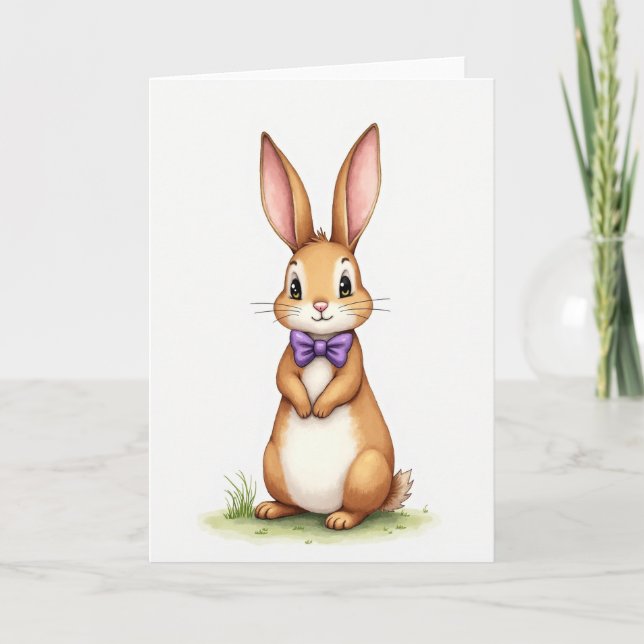 Friendly Rabbit Greeting Card (Front)
