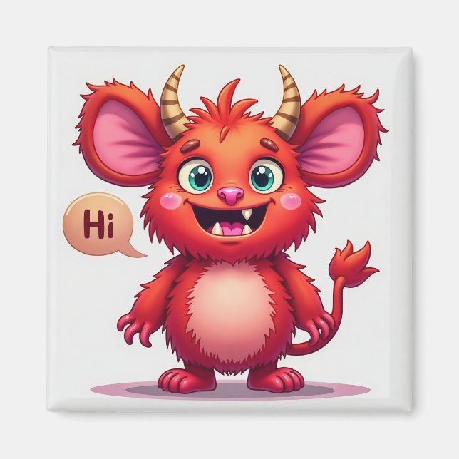 Friendly Red Monster Magnet (Front)
