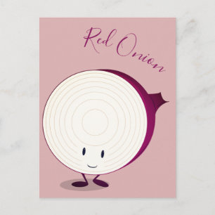 Friendly Red Onion Cartoon Character Postcard