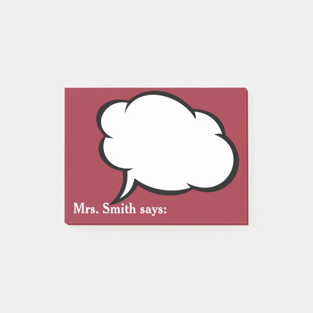 Friendly reminders from your teacher!  Personalize Post-it Notes (Front)